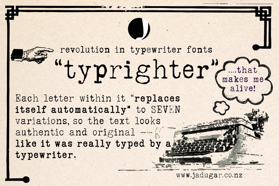Пример шрифта Typrighter